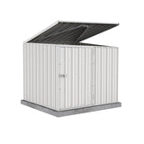 ABSCO Pool Pump Cover - Versatile Horizontal Storage Shed | 5 x 5 ft | Easy Assembly | Surfmist| Ideal for Pool, Trash Cans, Garden & Pool Equipment | SNAPTiTE Assembly System | Safety Features ABSCO