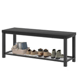 EXCEFUR Entryway Bench, Modern Wood and Metal Storage Bench for Hallway Front Door Entrance, Industrial Indoor Shoe Rack Bench Seat for Bedroom Living Room, 43.3 Inch Black EXCEFUR