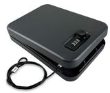 YIYITOOLS Pistol Safe, Portable Travel Gun Safe, Handgun Lock Box with Combination Lock for Home Desk Bedside Car, Black YIYITOOLS