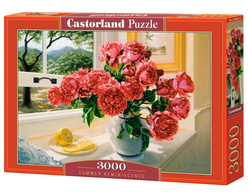 CASTORLAND 3000 Piece Jigsaw Puzzles, Summer Reminiscence, Still Nature Puzzle, Flowers in a vase, Adult Puzzle, Castorland C-300631-2 Castorland