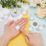 PH PandaHall 6 Sets Sublimation Rhinestone Tray Pendants, 3 Style Double Sided Pendant Blank Wing Heart Round Bezel Trays with Sublimation Blanks and Cabochons for Christmas Necklace Jewelry Making PH PandaHall