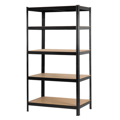 Panana 5 Tier Racking Shelf 59x27.5x11.8 inch Garage Shelving Storage Shelves Unit 1.5M Higher Workshop/Commercial/Industrial/Kitchen Utility Rack Shelf Organizer (Black, 150X70X30CM) Panana