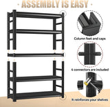 BEESTMUEBLE 5 Tiers Book Shelf, 48 Wide Bookcase,Metal Black Bookshelves, Living Room Shelves, Open Shelf Bookcase with Fences, Book Shelves for Bedroom/Office/Study, 47.2" W*23.6" D*72" H BEESTMUEBLE