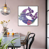 Stalente Diamond Painting Kits for Adults Moon Saying, 5D Special Shape Diamond Art Kits for Beginners, Crystal Rhinestones Diamond Painting for Home Wall Decoration Gift 12×12inch, Butterfly Stalente