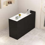 Reception Desk with Counter, L 35.4-74.8'' , Modern Front Desk Reception Counter, Solid wood ecological board, large storage space,with Storage Drawers, front office desk for Salon, Office, Lobby EQWZUPD