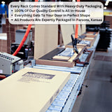 Woodhaven 8 Foot 1/2 Cord Firewood Log Rack With Optional Cover - Made In USA - Outdoor Use Lifetime Structural Warranty - Black Texture Powder Coat Finish - Made With Heavy Duty Steel Woodhaven