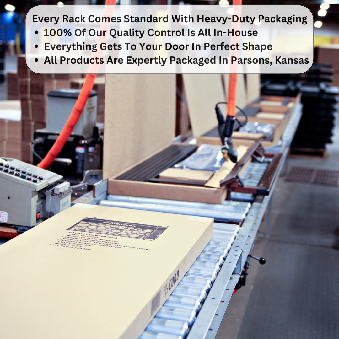 Woodhaven 10 Foot Black Firewood Log Rack With Optional Seasoning Cover - Made In The USA - Lifetime Structural Warranty - Steel Outdoor Rack with Black Texture Powder Coat Finish (Cover) Woodhaven