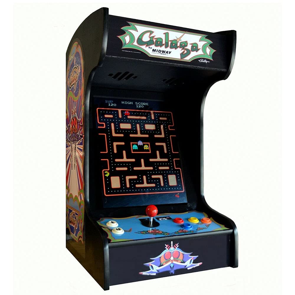 Doc and Pies Arcade Factory Classic Home Arcade Machine - Tabletop and Bartop - 412 Retro Games - Full Size LCD Screen, Buttons and Joystick (Black) Doc and Pies Arcade Factory