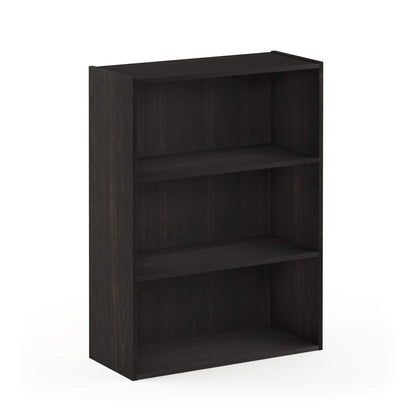 Furinno Pasir 3-Tier Open Shelf Bookcase, Dark Espresso - WoodArtSupply