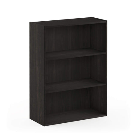 Furinno Pasir 3-Tier Open Shelf Bookcase, Dark Espresso Furinno