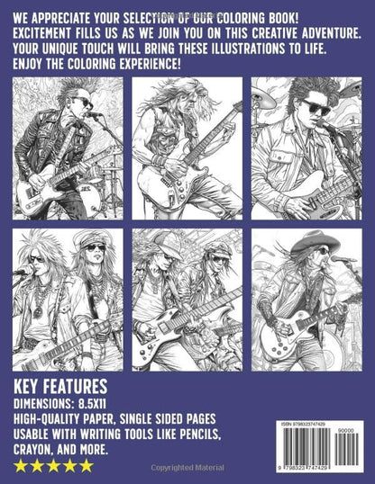 80's Mixtape Coloring Book: Rock Out to the Rhythms of 1980s Music Inspired Adult Coloring Pages Fashion, Glamour, Electric Vibes, Nostalgic Illustrations for Adults Relaxation