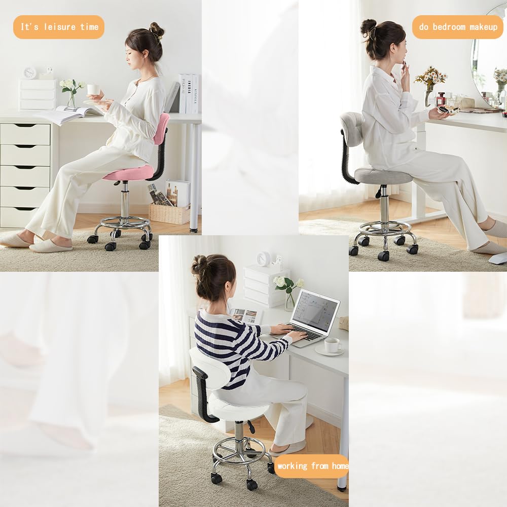 XUEGW Office Drafting Chair with Back Support and Footrest Multi-Purpose Office Desk Chair, Home Chair Thick Seat Cushion for Home Bar Kitchen Shop XUEGW