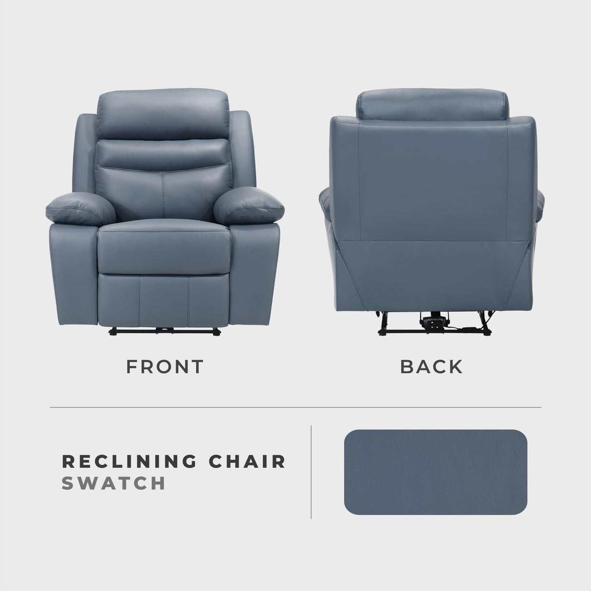 Lexicon Recliner Chair Living Room Leather Match Reclining Sofa Chair, Home Theater Seating, Wall Hugger Recliner, Power Recliner Sofa Chair for Living Room/Office/Apartment, Blue Lexicon