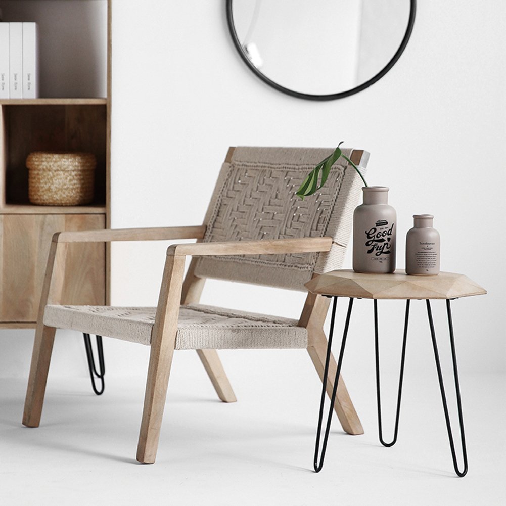 MSOBAIW Hairpin Legs 16 Inch Set of 4, DIY Metal Table Furniture Legs Ideal for Dining Table, Desk, 3/8" Diameter Mid Century Modern Style (16", Black) MSOBAIW