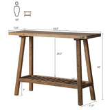 HOKYHOKY Reclaimed Solid Wood Console Table, 43.3" Farmhouse Entryway Table, Narrow Couch Tables Behind Sofa, 2 Tiers Accent Tables for Hallway, Entrance, Foyer, Living Room HOKYHOKY