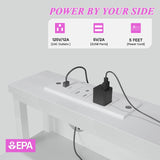 WODRAWER White Dresser for Bedroom with 10 Drawers, 55" W Long Dressers & Chests of Drawers with LED Lights & Power Outlets & Shelves, Fabric Dresser for Closet, Entryway WODRAWER