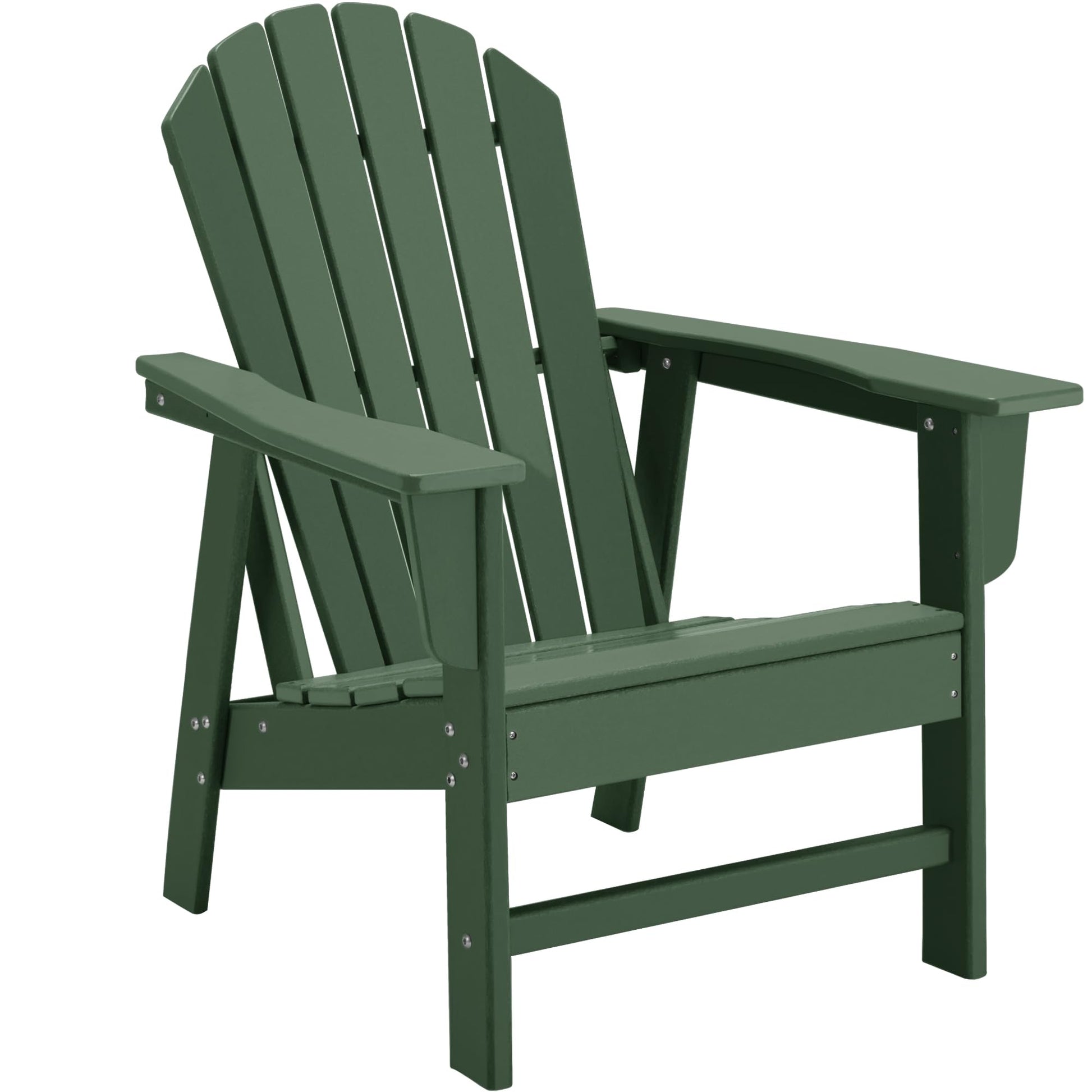 Restcozi Adirondack Chairs, HDPE All-Weather Adirondack Chair, Fire Pit Chairs (Traditional) (1, Dark Green) - WoodArtSupply