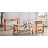 CASTLECREEK Pine Log End Table Nightstand, Rustic Natural Weathered Look Wooden Side Tables with Storage Drawer for Living Room Couch, Bedroom CASTLECREEK