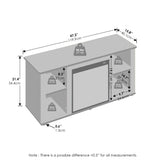 Furinno Jensen No Heat Decorative Electric Fireplace TV Stand, Entertainment Center for TV up to 55 Inch, Americano Furinno