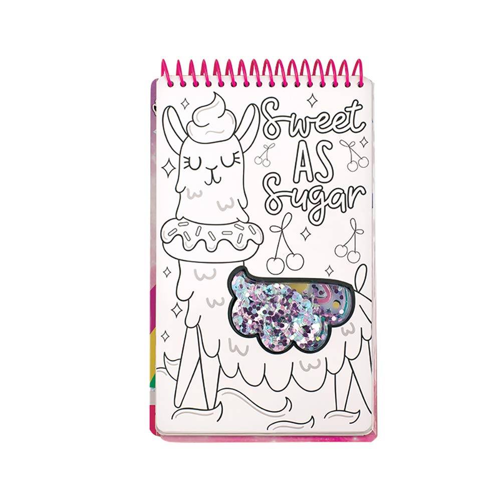 Fashion Angels Llama Shaker Compact Sketch Portfolio/Llama Sketch Book/Llama Coloring Book, Brown/a, 7.6 Ounce Fashion Angels