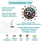 Jollitot Wooden Puzzles Adults, Dragon Library Puzzle 300 Pieces, Unique Animal Shaped Wood Challenging Jigsaw Puzzles Gifts for Adults, 13.4x13.3in Jollitot