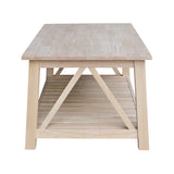 IC International Concepts Coffee Table, Unfinished IC International Concepts