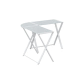 Walker Edison Wright Modern X Leg Glass Top Corner Computer Gaming L Shape Desk Home Office, 51 Inch, White Walker Edison