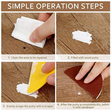 DEWEL Wood Putty, White Wood Filler, New Upgrade Wood Putty Filler Paintable, Stainable, Sandable, Wood Furniture Repair Kit Quickly Restore Wood DEWEL