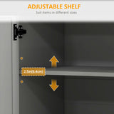 HOMCOM Kitchen Island with Storage, Rolling Kitchen Island on Wheels with Drawer, 3 Cabinets, Stainless Steel Countertop, Spice Rack and Towel Rack, Gray HOMCOM