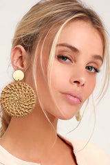 Long Necklace and Rattan Earrings Set for Women Handmade Long Tassel Rattan Necklace Wicker Earring Lightweight Weave Statement Jewelry (Brown) UYT