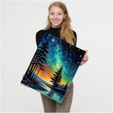 VIGEGU 4 Pack Paint by Numbers Kit for Adults with Frame,Paint by Number with Wooden Easel DIY Mountain Moon Tree Landscape Adult Paint by Number Kits for Home Decor12x16inch VIGEGU