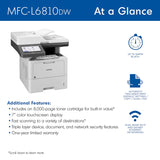 Brother MFC-L6810DW Enterprise Monochrome Laser All-in-One Printer with Low-Cost Printing, Large Paper Capacity, Wireless Networking, Advanced Security Features, and Duplex Print, Scan, and Copy Brother
