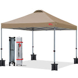 MASTERCANOPY Durable Pop-up Canopy Tent with Roller Bag (10x10, Khaki) MASTERCANOPY