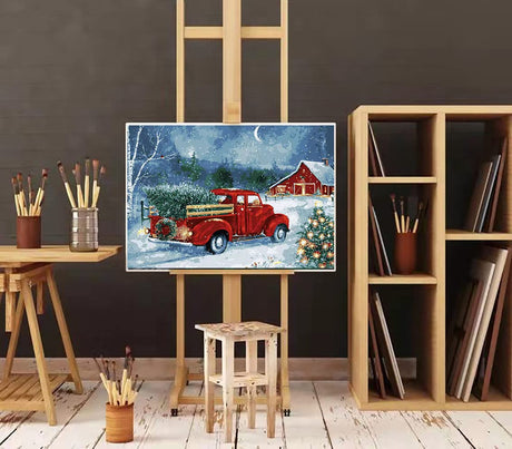 Eiazuiks Paint by Number for Adults. Christmas Paint by Numbers for Adults Beginner Drawing Paintwork with 3 Paintbrushes Paint Canvas Oil Painting Christmas Tree 16” x 20” Eiazuiks