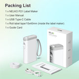 Nelko Label Maker Machine with Tape, P21 Bluetooth Label Printer, Wireless Mini Label Makers with Multiple Templates for Organizing Office Home, White, 1 Pack Nelko