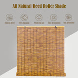 Outdoor Bamboo Shades for Patio, Bamboo Window Blind Roll Up Waterproof Woven Reed Roller Shades Natural Blackout Curtains Cordless With Lifter, 24" 32" 36" 48" 55" 62" 76" Width(66"W x 48"H) KAKVSRBPER
