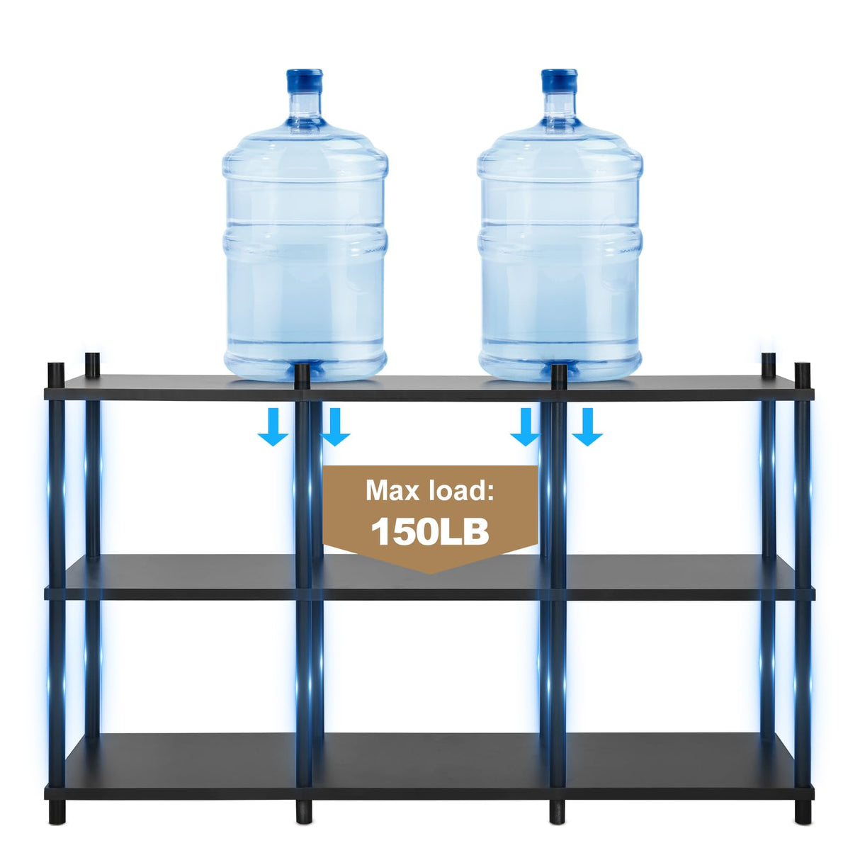 YGYQZ Short Book Shelf - 3 Tier Open Back Long Horizontal Wood Bookcase, 6 Cube Storage Shelf for Office Living Room Bedroom, Modern Black YGYQZ