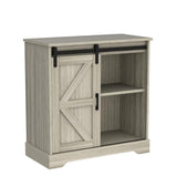 Panana Sliding Barn Door Buffet Sideboard Storage Cabinet Coffee Bar Kitchen Farmhouse Style (Oak) Panana