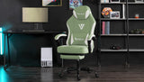 Vonesse Gaming Chair, Computer Chair Fabric with Pocket Spring Cushion, Office Chair with Footrest and Massage Lumbar Support, Reclining Gaming Chairs for Adults 250LBS (Green) Vonesse