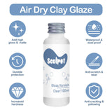 1DFAUL 100ml Air Dry Clay Glaze Varnish & Sealant, Prevents Crazing Yellowing, Scratch Resistant Wear, Waterproof, Hight Gloss Finish 1DFAUL