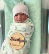 Baby Name Announcement Disc, Personized Sign For Photo Props, Hospital Name Sign, Baby Shower Gift WoodArtSupply