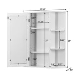 ZENY Bathroom Cabinet with Mirror Wall Mount Medicine Cabinet with 2 Tier Inner Adjustable Shelves Wooden Storage Cabinets Organizer ZENY