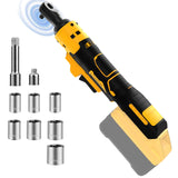 Mount Jasper Electric Ratchet, 3/8" 21V Power Cordless Ratchet, with Variable Speed and Trigger Safety Lock, LED Light, 7 Sockets, 1/4" Drive Adapter, 3" Extension Rod(Battery not included) Mount Jasper