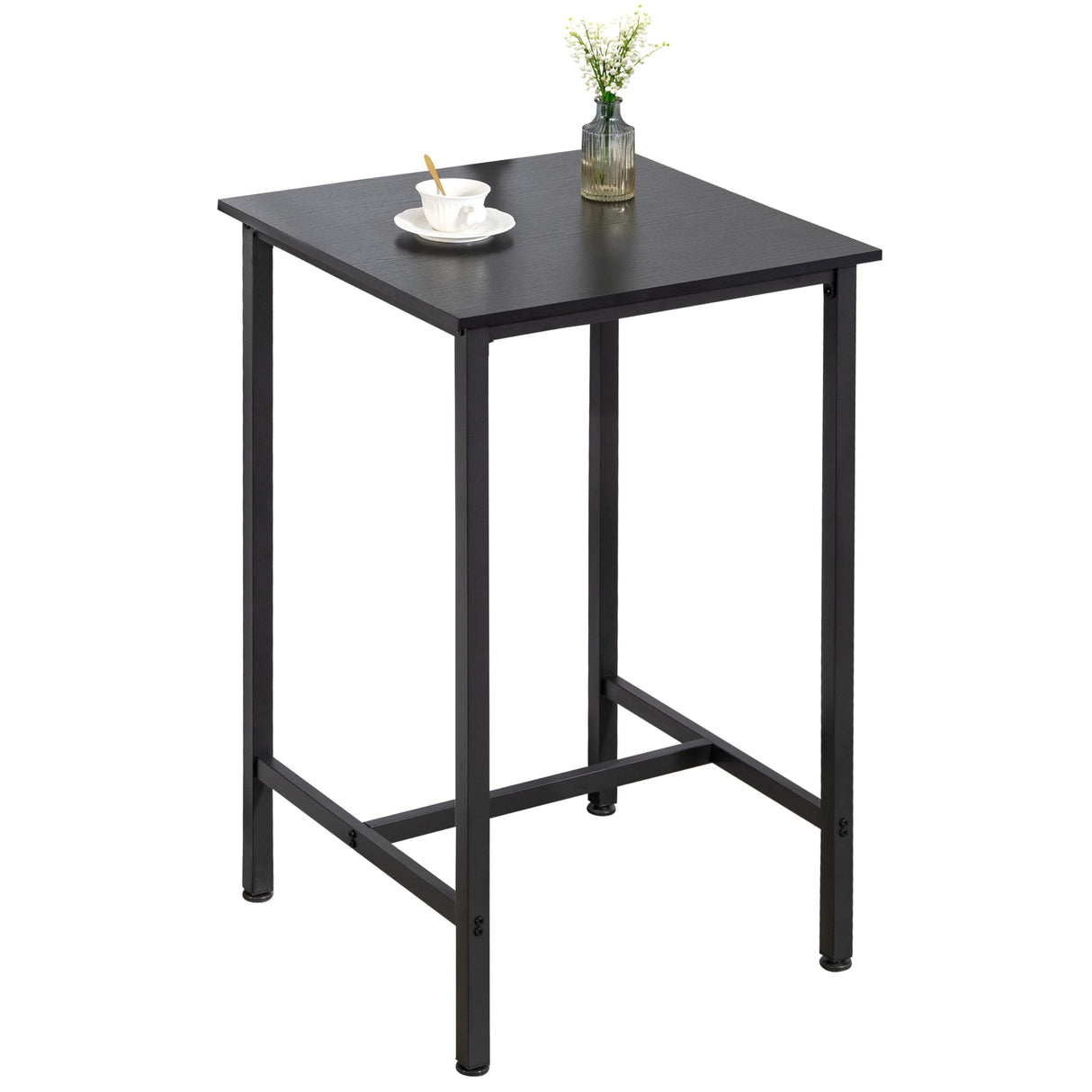 Finnhomy Rustic Black High Top Bar Table – 23.6" Square Cocktail Table for Small Spaces Finnhomy