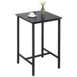 Finnhomy Rustic Black High Top Bar Table – 23.6" Square Cocktail Table for Small Spaces Finnhomy