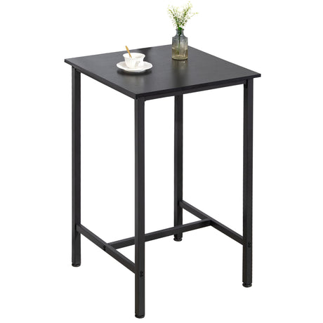 Finnhomy Rustic Black High Top Bar Table – 23.6" Square Cocktail Table for Small Spaces Finnhomy