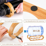 Navtcow Wine Rack and Water Bottle Organizer 2 in 1 for Cabinet and Countertop - Adjustable in 2 Sizes (Bamboo 2 Tier) Navtcow