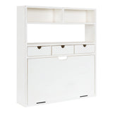 Kate and Laurel Georgie Rustic Wood Floating Transitional Computer Desk for Home Office with Folding Design, 26x6x30, White Kate and Laurel