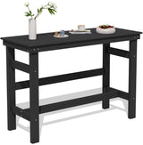 SERWALL 41" Outdoor Bar Table, All Weather HDPE Patio Bar Counter Height Table, Rectangle Patio Bar Table for Outside, Garden, Backyard, Balcony, Poolside, Black SERWALL