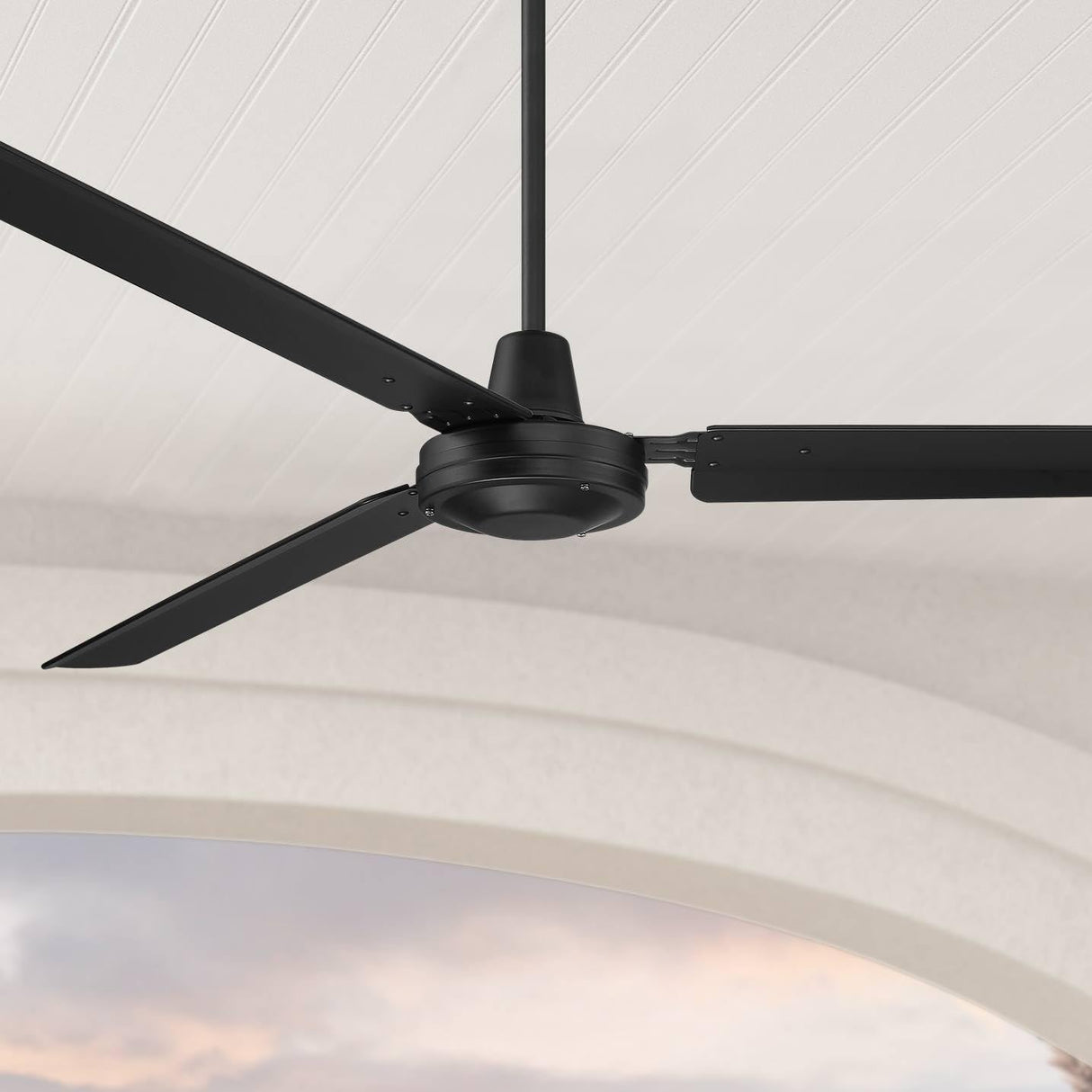 Casa Vieja 72" Casa Velocity Large Modern Industrial Indoor Outdoor Ceiling Fan 3 Blade Wall Control Matte Black Finish Metal Blades Bedroom Living Room Kitchen Garage Dining Damp Rated Downrod Casa Vieja